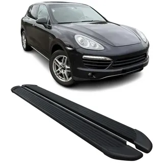 Omac Seitenschweller Trittbretter Schweller kompatibel mit Porsche Cayenne 2010-2017 Alu Schwarz