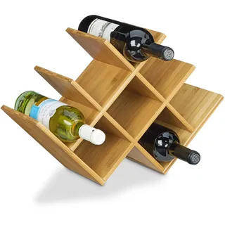 Relaxdays Weinregal 31,5 x 47 x 16,5 cm Braun
