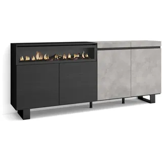 SKRAUT HOME Sideboard 200 x 87 x 35 cm Zementgrau