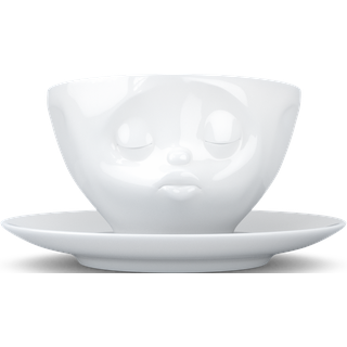 Schmunzel Kaffee Tasse küssend in weiß 200ml