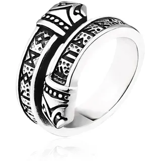 YAHOYA Nordische Mythologie Midgard Schlange Jormungand Fingerringe Herren Edelstahl Offener Ring Wikinger Talisman Männlicher Skandinavischer Schmuck