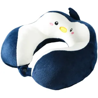 U-förmige Reisekissen,Nackenkissen Kinder, Nackenstützkissen, Ergonomisches Nackenhörnchen für Erwachsene & Kinder - Flugzeug Zug, Bus, Auto, Büro (Pinguin)
