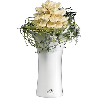4x Sandra Rich, Vase, Vase Tulip Porzellan 22cm Ø13,5cm weiß (1 x, Ø 13.5 x 22 cm)