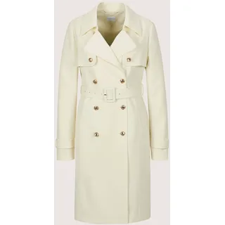 Trenchcoat MADELEINE "Trenchcoat Eleganter Zweireiher mit breitem Reverskragen", Damen, Gr. 38, weiß (wollweiß), Obermaterial: 50% Polyester PES. 50% Wolle WO., Modern, gerade, Mäntel, Ärmelriegel