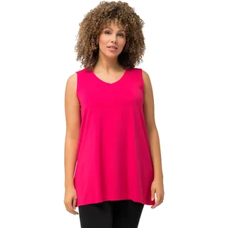 Ulla Popken Damen große Größen Übergrößen Plus Size Top, A-Linie, V-Ausschnitt, ärmellos magentapink 54+ 807291528-54+ - 54-56