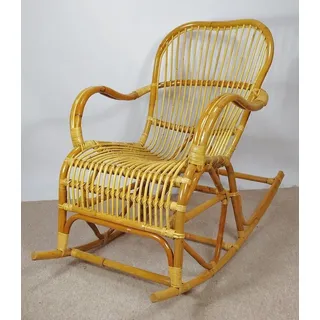 Rattani Schaukelstuhl Rattan Schaukelstuhl Semanbo Rocking Chair honig
