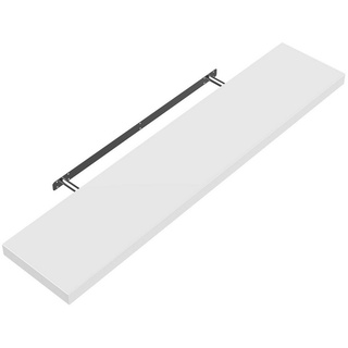 Casaria Wandboard, mit Halterung 50-110cm Schwebend 15kg Tragkraft Küche Wohnzimmer Büro weiß 23 cm x 3.8 cm x 110 cm