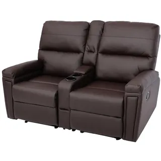 Mendler 2er Kinosessel HWC-K17 Kunstleder 157 x 102 x 0 cm Braun mit Liegeposition