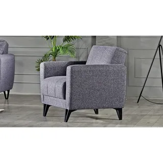 Couchsessel Bolerno Sessel mit Bettfunktion Bettkasten in grau 83x85 cm