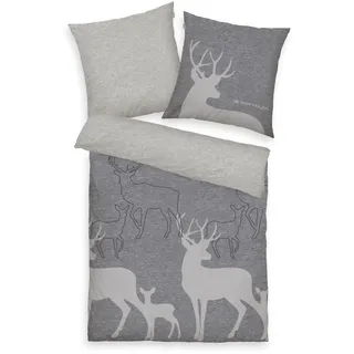 Bettwäsche TOM TAILOR Flanell (BL 135x200 cm) - grau - BL 135x200 cm