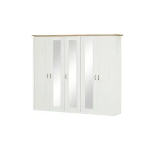 Sconto Drehtürenschrank Toneo 265 x 215 x 60 cm Weiß