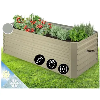 blumfeldt Blumentopf High Grow Straight, Hochbeet Metall Balkon Pflanzkasten Pflanzkübel Blumenkasten 180 cm x 60 cm x 90 cm
