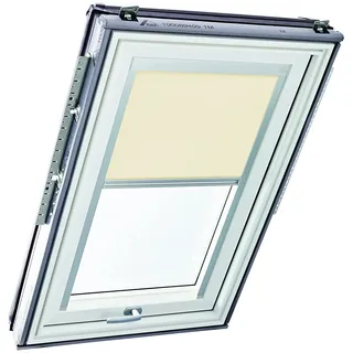 Original Roto Rollo Exclusiv ZRE für Roto Dachfenster - Führungsschiene Silber - Tageslichtrollo Baureihe Designo R6/R8, i8 und Classic 64/84 - Größe 054/078 | 05/07 - Stofffarbe Beige