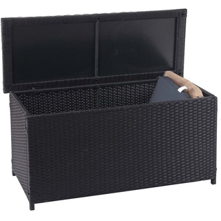 Poly-Rattan Kissenbox HWC-D88, Gartentruhe Auflagenbox Truhe Basic schwarz, 63x135x52cm 320l