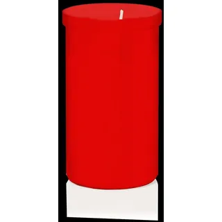 INNA-Glas Grabkerze Grablicht REBECA, rot-weiß, 10 cm, Ø5,9 cm, 50h rot