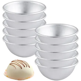 Mafagwre 10 Stück Halbkugel Kuchenform, Silberne Aluminium Form Von Halbkugel-Kuchen, Aluminium-Halbkugel-Kuchenform Zum Backen (XL)