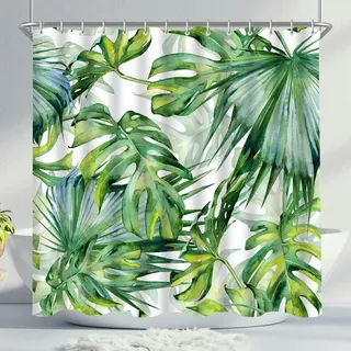 luxuskollektion Duschvorhang 240 x 200 cm Grün Blätter