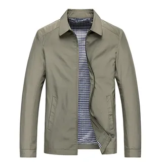 Männerjacke Frühling Herbstjacke Revers Business Casual Männer Outwear Slim Winddichte Jacke Herren Kleidung (Color : Khaki, Size : XXX-large)