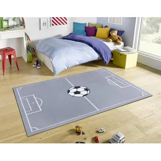 HANSE HOME Estadio Kinderteppich 200 x 290 cm Grau/Schwarz