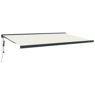 vidaXL Markise Markise Einziehbar Creme 5x3 m Stoff und Aluminium weiß