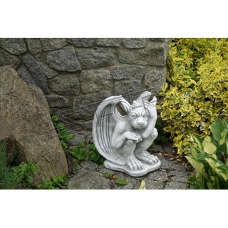 JVmoebel Skulptur Figur Skulptur Drachen Troll Garten Skulpturen Figuren Statuen weiß