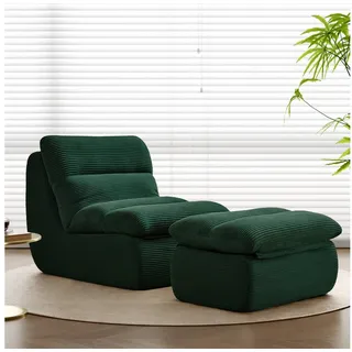 MODFU Sitzsack Einzelsofa (Wohnzimmer Sofa, Sessel, Einzelsessel, Loungesessel, 2 St., für maximalen Komfort - Hochwertiger Stoff), mit hoher Dichte grün 81 cm x 75 cm x 156 cm