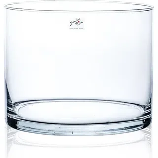 Glasvase, Dekoglas, Tischvase CYLI H. 20cm D. 25cm zylindrisch rund Sandra Rich - Transparent