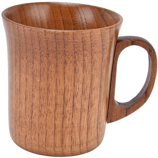 Restokki Holzbecher Tasse Wein 280ml Kaffeebecher mit Henkel Jujube Holz für Büro Tee Kaffee Wasser Wein Whisky