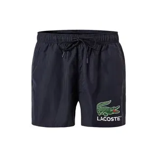 LACOSTE Herren Badeshorts blau Mikrofaser unifarben, blau, Frühjahr/Sommer 2024