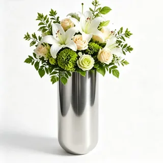 Blumenvase aus Edelstahl, Metallvase für Blumen, Moderne Tisch-Blumenvasen für Hochzeit, Tafelaufsatz, Dekoration, Esstisch, Arbeitsplatte, Heim- und Wohnzimmerdekoration, Silber