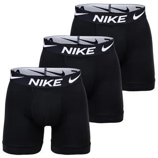 NIKE Herren Boxer Shorts, 3er Pack - Boxer Briefs, Dri-Fit Micro, Logobund Schwarz M