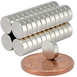 Neodym Magnet N52 Scheibe - Starke Magnetscheibe 6mm Durchmesser - 6x2mm Starke Neodym Magnete Runde Scheiben Pinnwand Whiteboard Magnettafel [40 Stück]