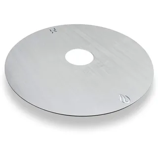 Edelstahl Grillplatte Feuerplatte für Feuerschale Fassgrill Kugelgrill | Ø57,8 cm Edelstahl Stärke 8 mm | mit Schlitzen für Raketenofen | Plancha | Feuerring | Grillring | BBQ Ring | BBQ-Disc