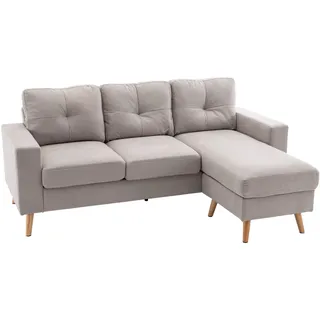 Homcom Ecksofa in L-Form Leinenoptik mit Chaiselongue