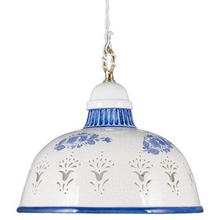 Helios Leuchten Pendelleuchte Küchenlampe Keramik, Keramiklampe, Deckenlampe, Hängelampe, für Küche Esstisch Landhaus, handgefertigt handbemalt blau|weiß