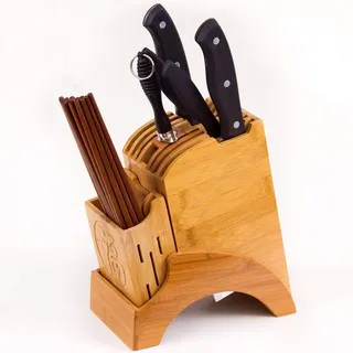 POTRUWE Universal-Messerblock aus Holz, Universal-Messerhalter – Sichere und Einfache Universal-Messerblock-Lösung – Messerhalter ohne Messer für die Messeraufbewahrung in der