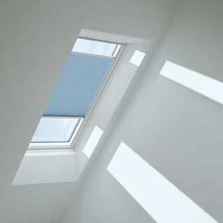 VELUX Plissee Denim 1286, 134x140 cm (U08), Aluminiumschiene,Elektro,GGU,VELUX