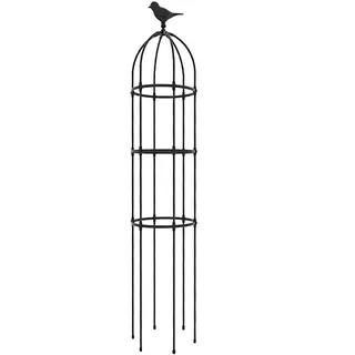 NWHJ Obelisk Rankhilfe Metall für Rosen, Kletterpflanzen, Vogel Dekoration Rankturm Spalier, Wetterfest, Groß 180cm,230cm,280cm,330cm