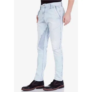 Slim-fit-Jeans CIPO & BAXX Gr. 29, Länge 32, blau (hellblau) Herren Jeans Slim Fit mit tollen Flicken-Elementen