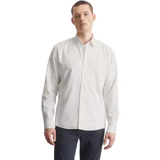 Langarmhemd MARC O'POLO "aus Bio-Baumwolle-Lyocell-Mix", Herren, Gr. 3XL, Normalgrößen, weiß (silky weiß), Obermaterial: 78% Baumwolle, 22% Lyocell, unifarben, regular fit normal, Doppelmanschette, Hemden