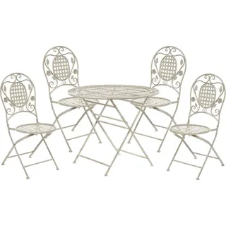 Beliani Bistroset 4-tlg. Cremeweiß