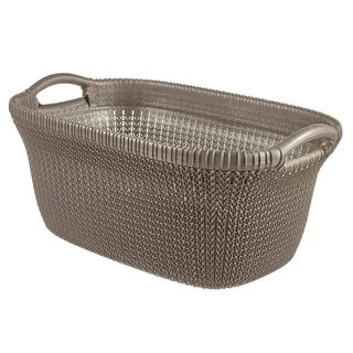 Curver 03677-X59-00 Strickoptik 40 L Wäschebox, Plastik, Harvest braun, 59,5 x 38,5 x 27 cm