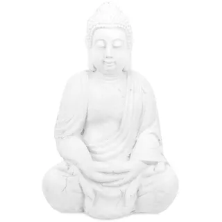 Relaxdays Buddha Figur 70 cm weiß