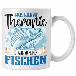 Trendation Tasse Trendation - Angler Tasse Geschenk für Fisch Besitzer Therapie Lustige weiß