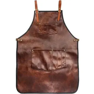 Kochschürze Für Damen Und Herren, Wasserdichte Lederschürze Mit Taschen Und Gekreuzten Riemen Für Küche, Grill, Friseursalon, Barista, Handwerksschürze (stil 1)