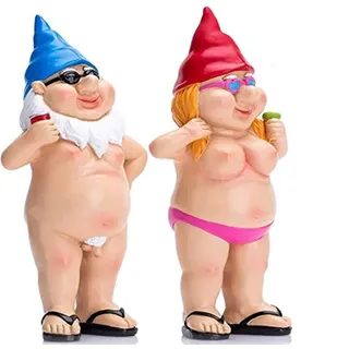 Gartenzwerg - Gartenzwerge - Lustige Nackte Gartenzwerge - Kleine Freche Statuen - Gartengeschenk Für Familien Und Nachbarn (paar) [energieklasse A+++]