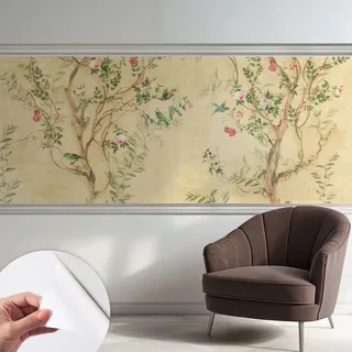 Selbstklebend Tapete Modern - Wanddeko Für Küche - Klebefolie Wand - Luxus Look Blumenakzente 250x104 Cm