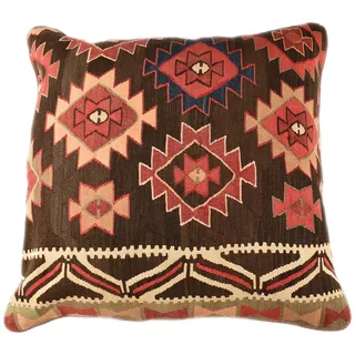 KUHFELL online & NOMAD Bodenkissen Kelim Kissen Sitzkissen 80 x 80 cm aus persischen Vintage Kelim