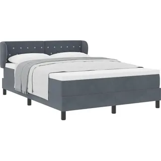 vidaXL Boxspringbett 140 x 190 cm Dunkelgrau
