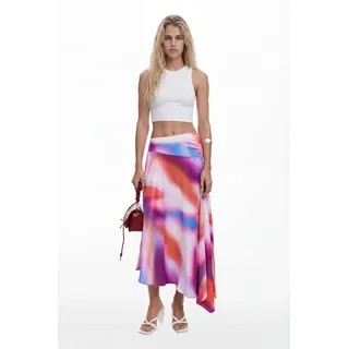 Desigual, Asymmetrischer langer Rock mit Farbverlauf, Polyester, S, MATERIAL FINISHES, S